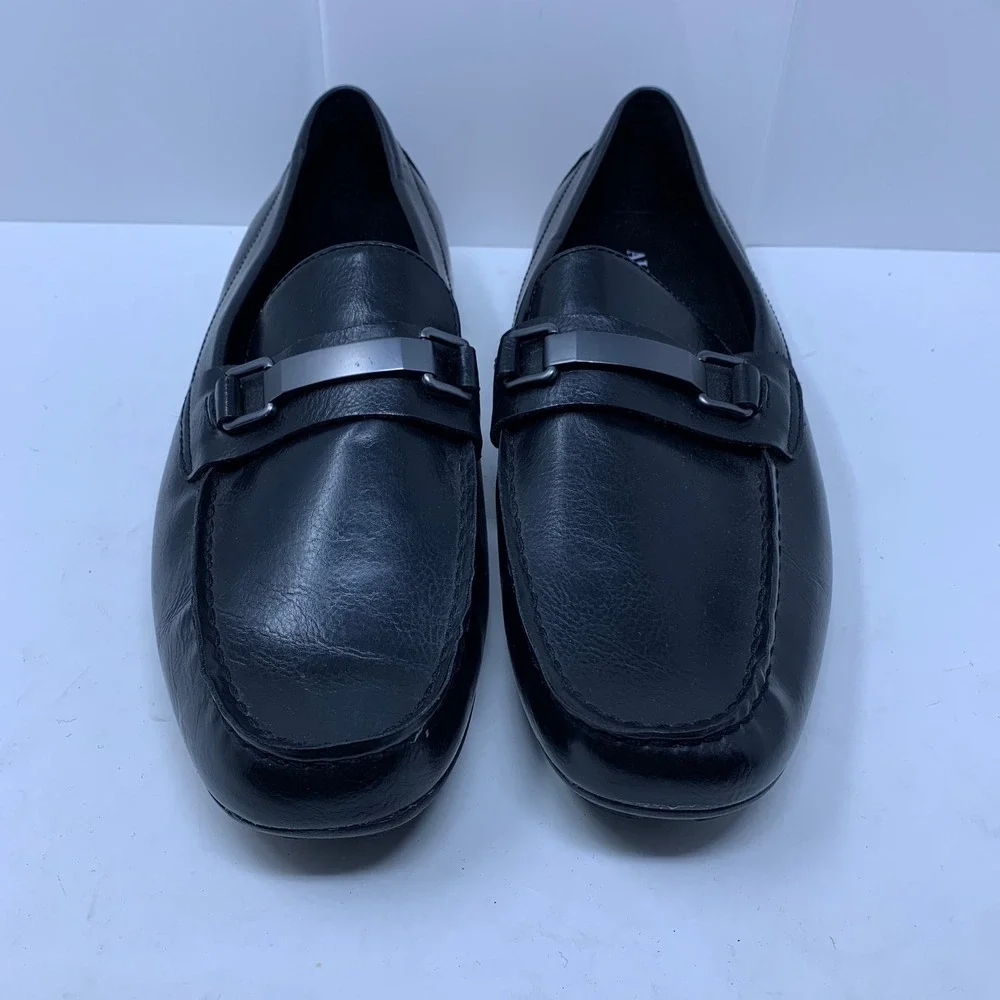 Alfani Mens 9.5M Black Egan Metal Bit Memory Foam Driver Loafers New